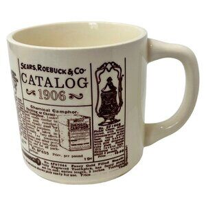 Sears Roebuck Company Catalog 1906 Advertising Ceramic Coffee Mug Cup Vtg